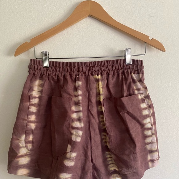 Maurie + Eve Tie-Dye Shorts in Mauve and Cream - Picture 3 of 3